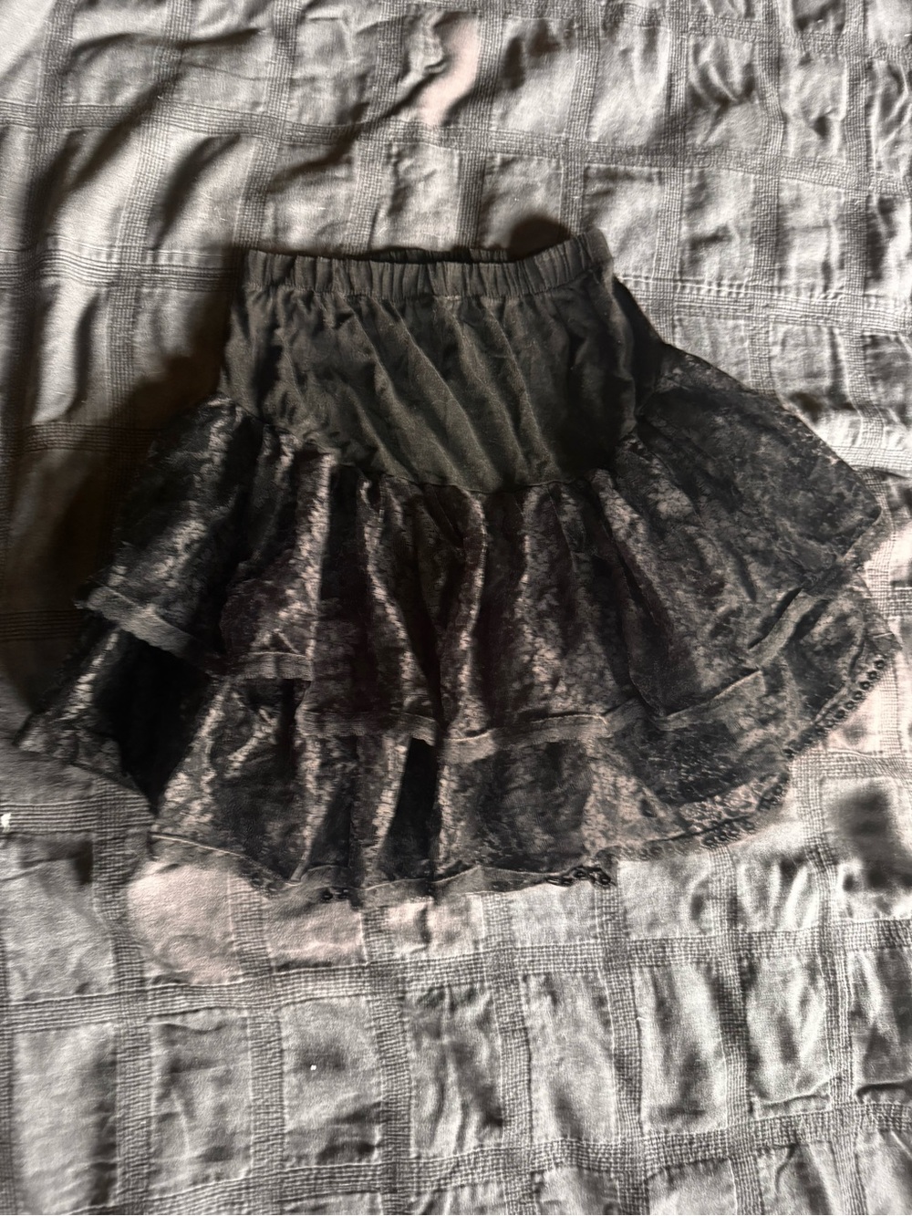 Milano Black Tiered Lace Skater Skirt